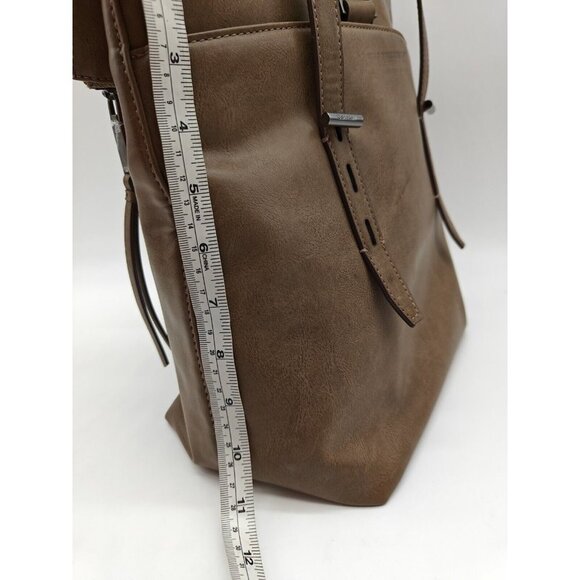 Calvin Klein Aurora Faux Leather Convertible Tote Backpack- Brown/taupe main image 11